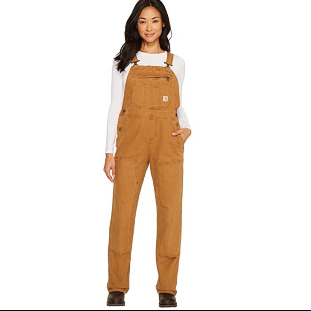 Womens carhartt orange overalls size large